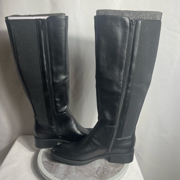 Style & Co. Shoes - Style & Co Eloisee Tall Black Boots 8.5M Side Zip Block Heel Riding Look